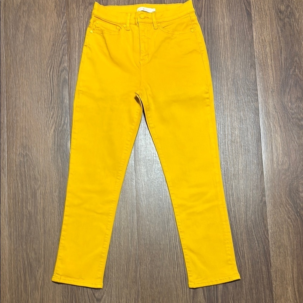 Tory Burch Skinny Jeans Women’s 27 Mustard Yellow Stretch Denim Pants